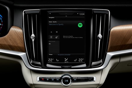 Volvo integrated Spotify app